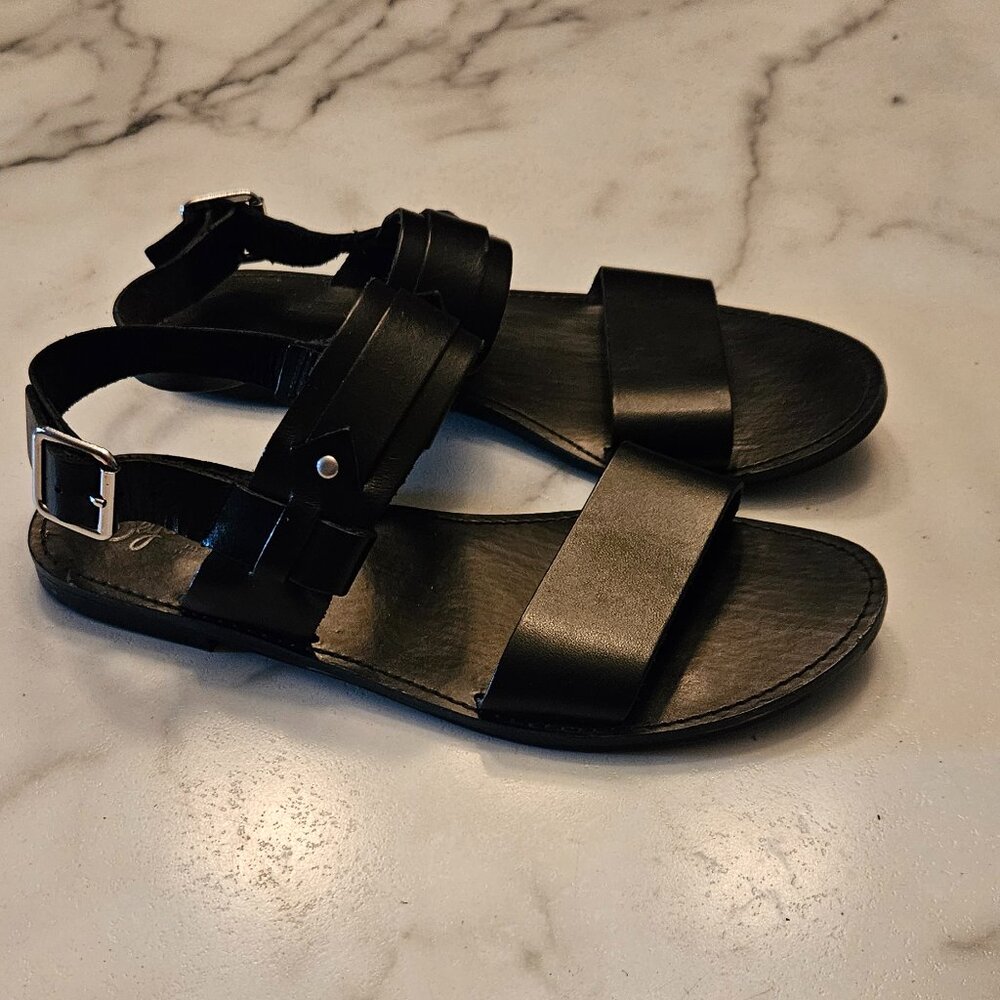 Black Leather Seychelles Sandals